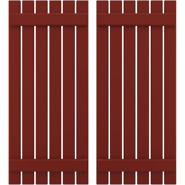 Ekena Millwork Americraft 6-Board, 2 Batten Exterior Real Wood Spaced Board-n-Batten Shutters, ARW101SB623X47MRH, PR ARW101SB623X47MRH - main